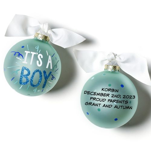 Personalized It's a Boy Popper Christmas Ornament