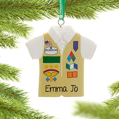 Personalized Girl Scouts of USA Cadette Vest Christmas Ornament
