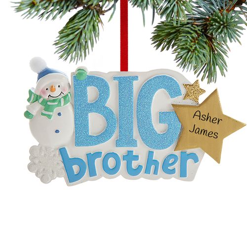 Personalized Big Brother Snowman Christmas Ornament