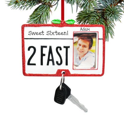 Personalized 2 Fast Driver's License Christmas Ornament