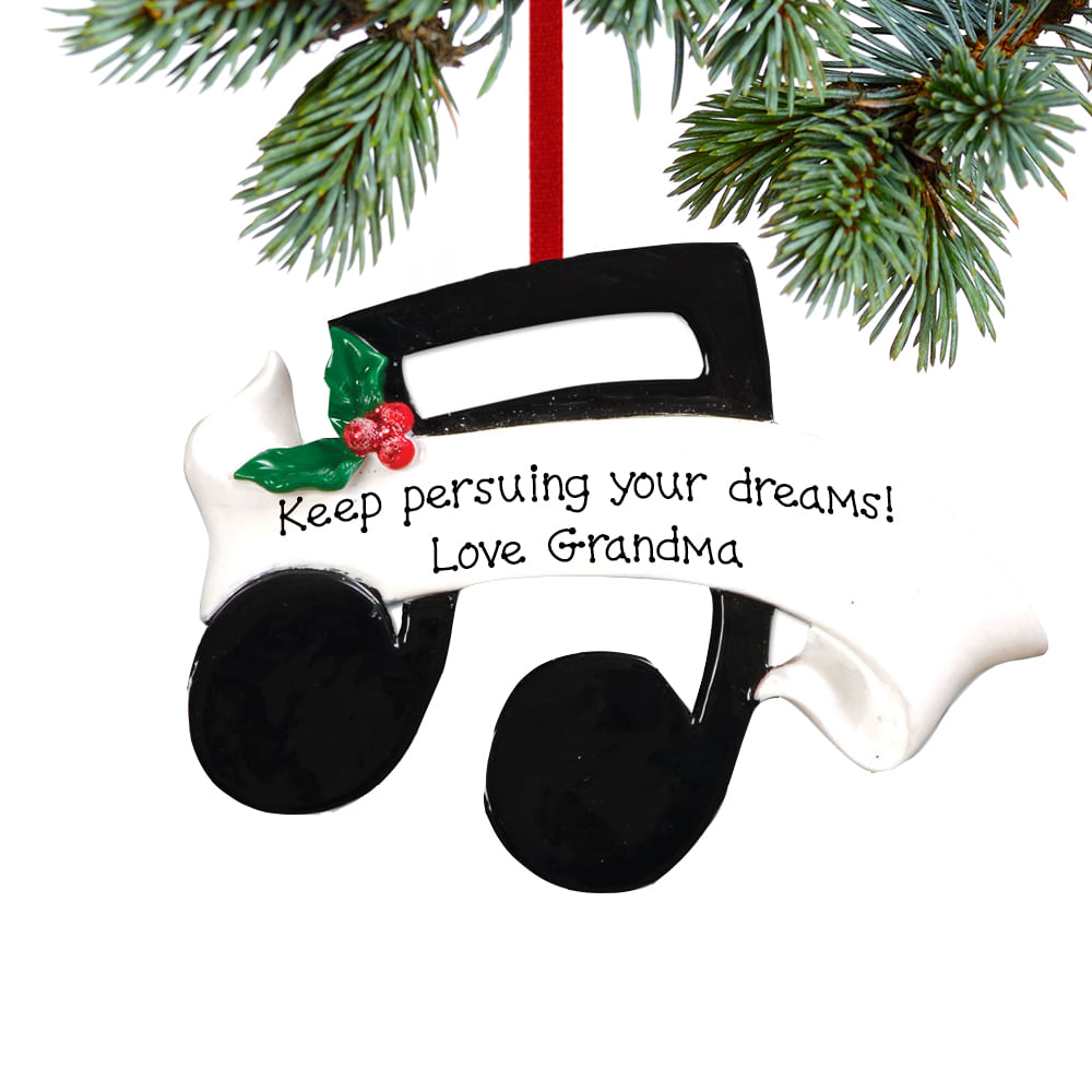 Personalized Musical Note Christmas Ornament Personalized Christmas