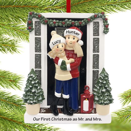 Personalized Farm House Couple Christmas Ornament