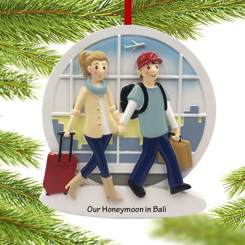 Personalized Travel Couple Christmas Ornament