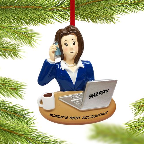 Personalized Businesswoman Christmas Ornament