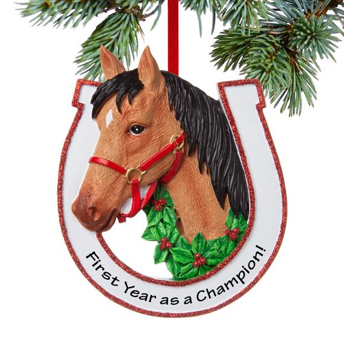 Personalized Brown Horse Christmas Ornament