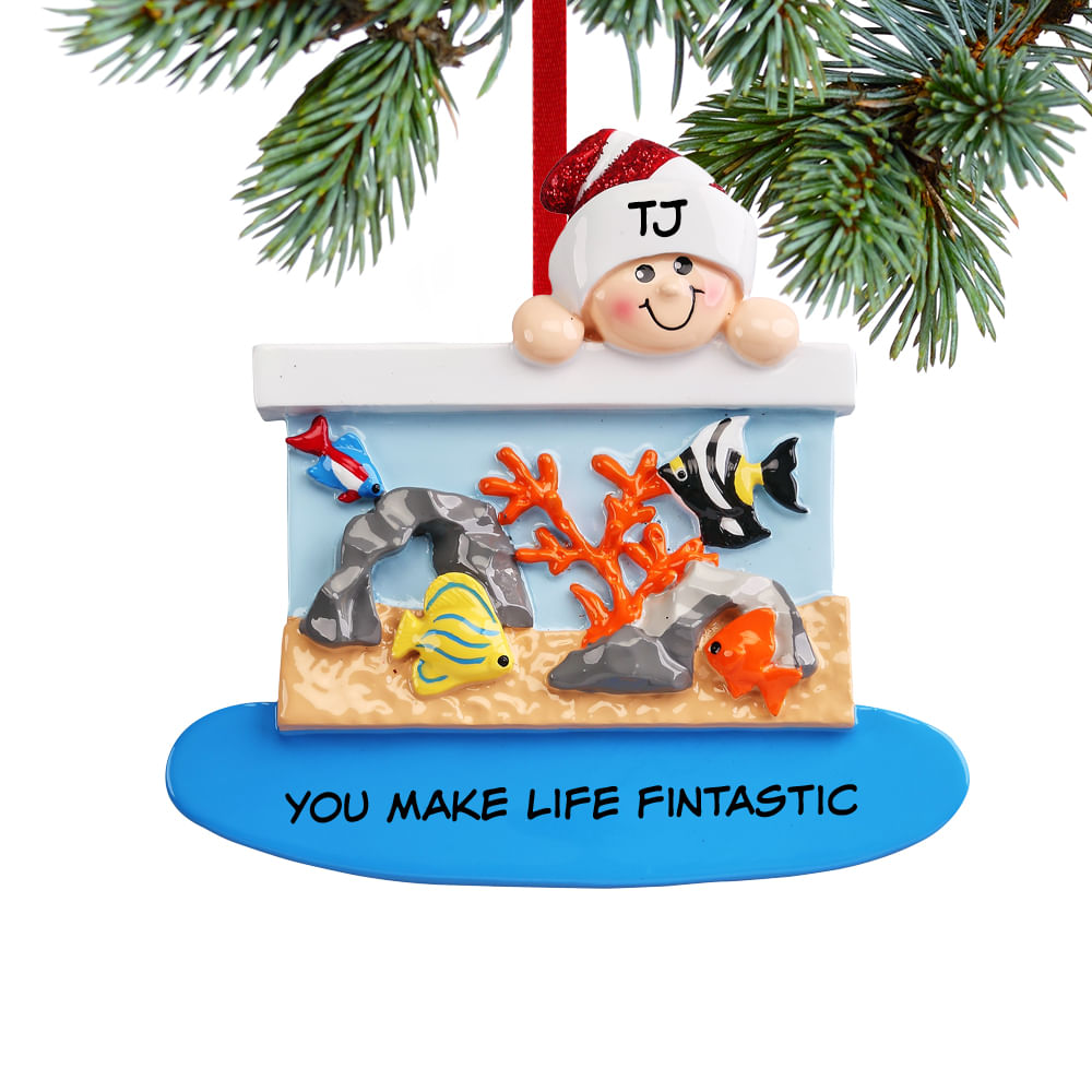Personalized Loves Fish Christmas Ornament - Personalized Christmas ...