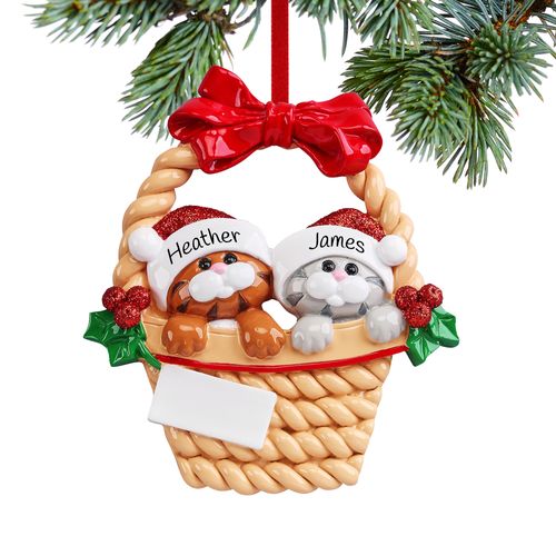 Personalized Kitty Couple Christmas Ornament