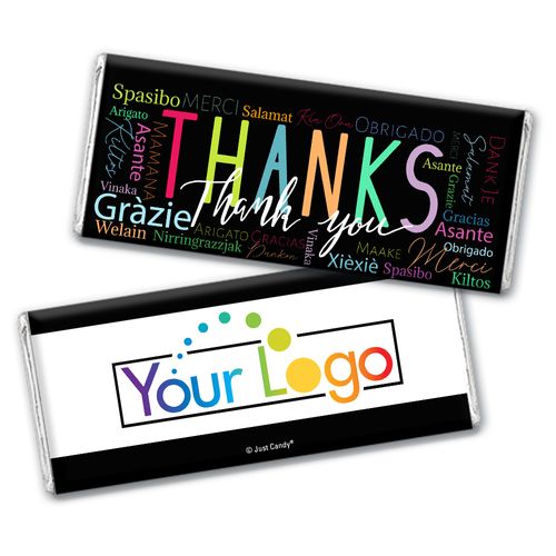 Personalized Thanks Language Logo Chocolate Bar & Wrapper