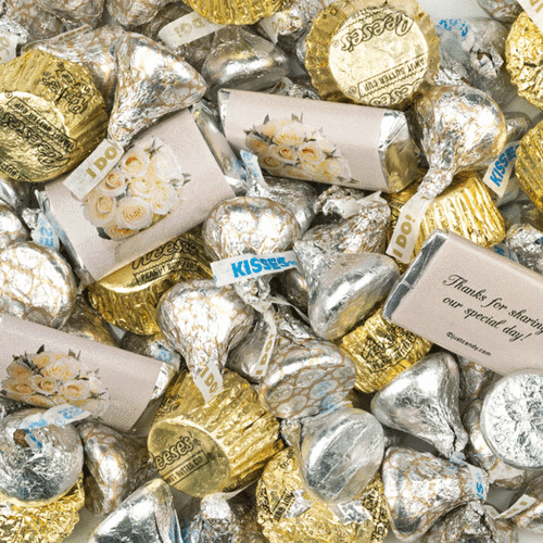 Wedding Flowers Mix Hershey's Miniatures, Kisses and Reese's Peanut Butter Cups