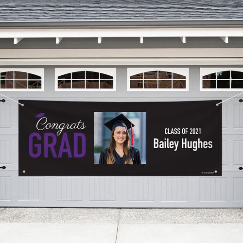 Personalized Purple Graduation Photo Deluxe Candy Buffet