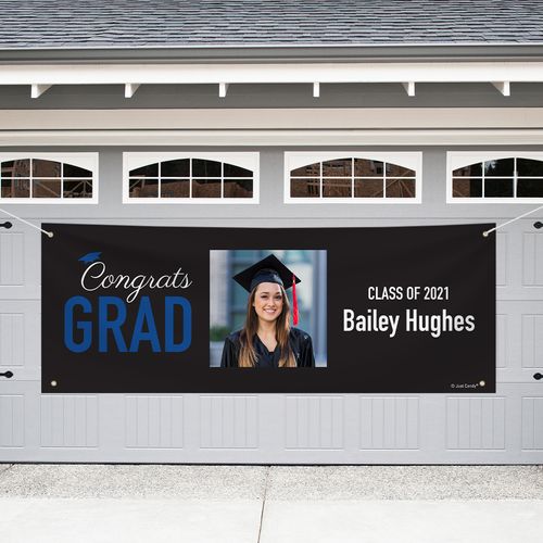 Personalized Blue Graduation Photo Deluxe Candy Buffet