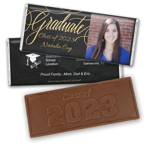 Personalized Bonnie Marcus Collection Chalkboard Graduation Embossed Chocolate Bar