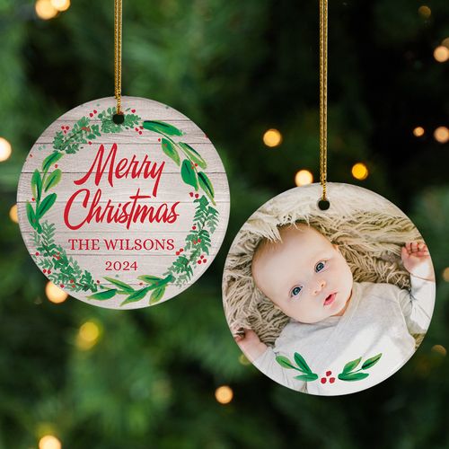 Personalized Family Photo Christmas Ornament