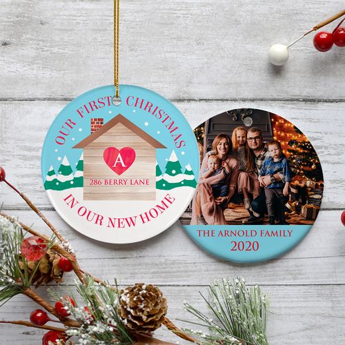 Personalized First Christmas in Our New Home Photo Christmas Ornament