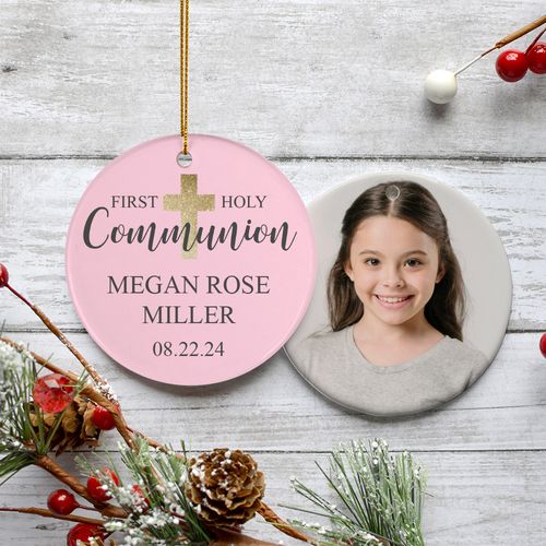 Personalized First Communion Photo Christmas Ornament