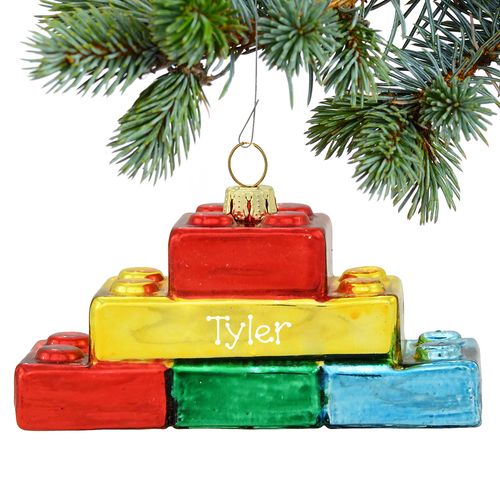 Personalized Building Blocks Christmas Ornament