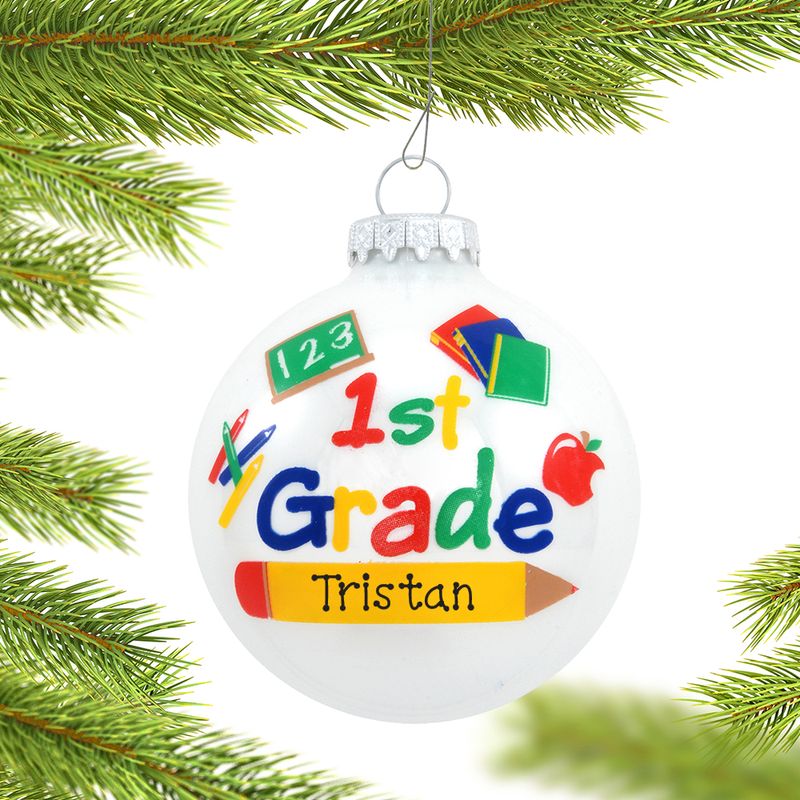 Personalized First Grade Christmas Ornament Personalized Christmas Ornaments Ornament Shop