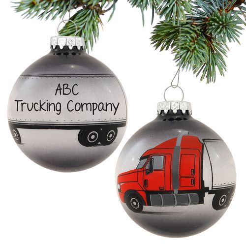 Personalized Semi Truck Driver Christmas Ornament
