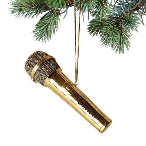 Personalized Microphone Christmas Ornament