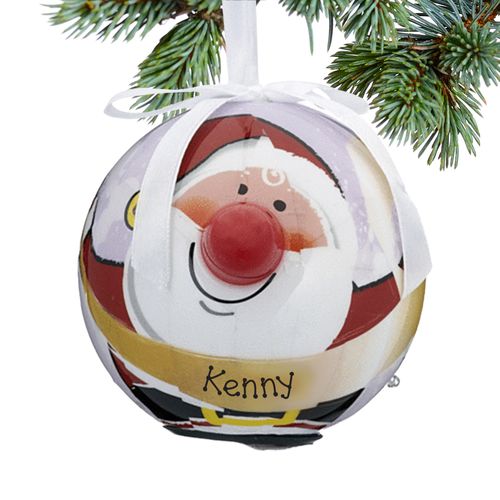 Personalized Blinking Nose Santa Christmas Ornament