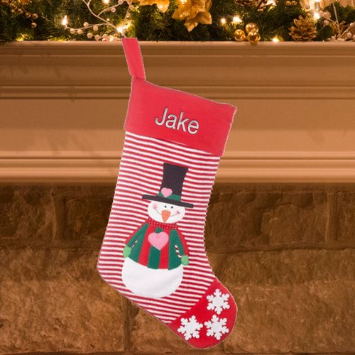 Red Striped Christmas Stocking (Heart)