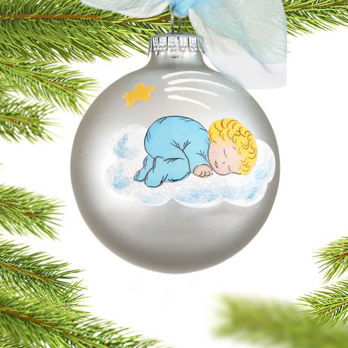 Cloud Nine Baby Boy Christmas Ornament