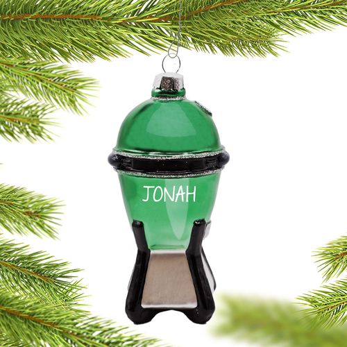 Personalized Green Egg BBQ Grill Christmas Ornament