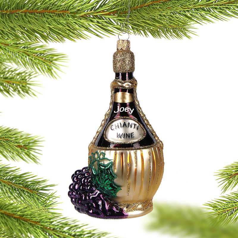 Personalized Chianti Bottle Christmas Ornament Personalized Christmas