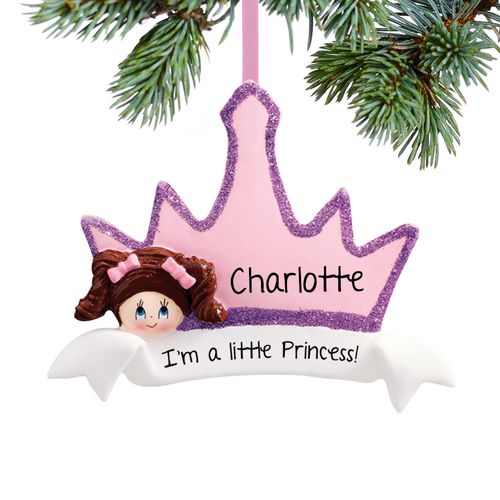 Personalized Princess Crown Girl Christmas Ornament