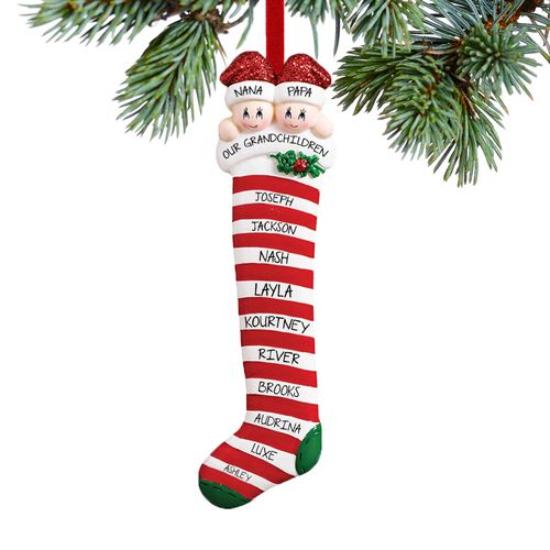 Personalized Candy Cane Stocking Christmas Ornament