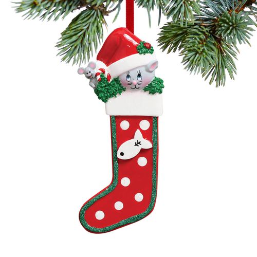 Kitty Stocking Christmas Ornament