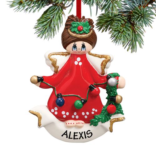 Personalized Angel With Lights Christmas Ornament