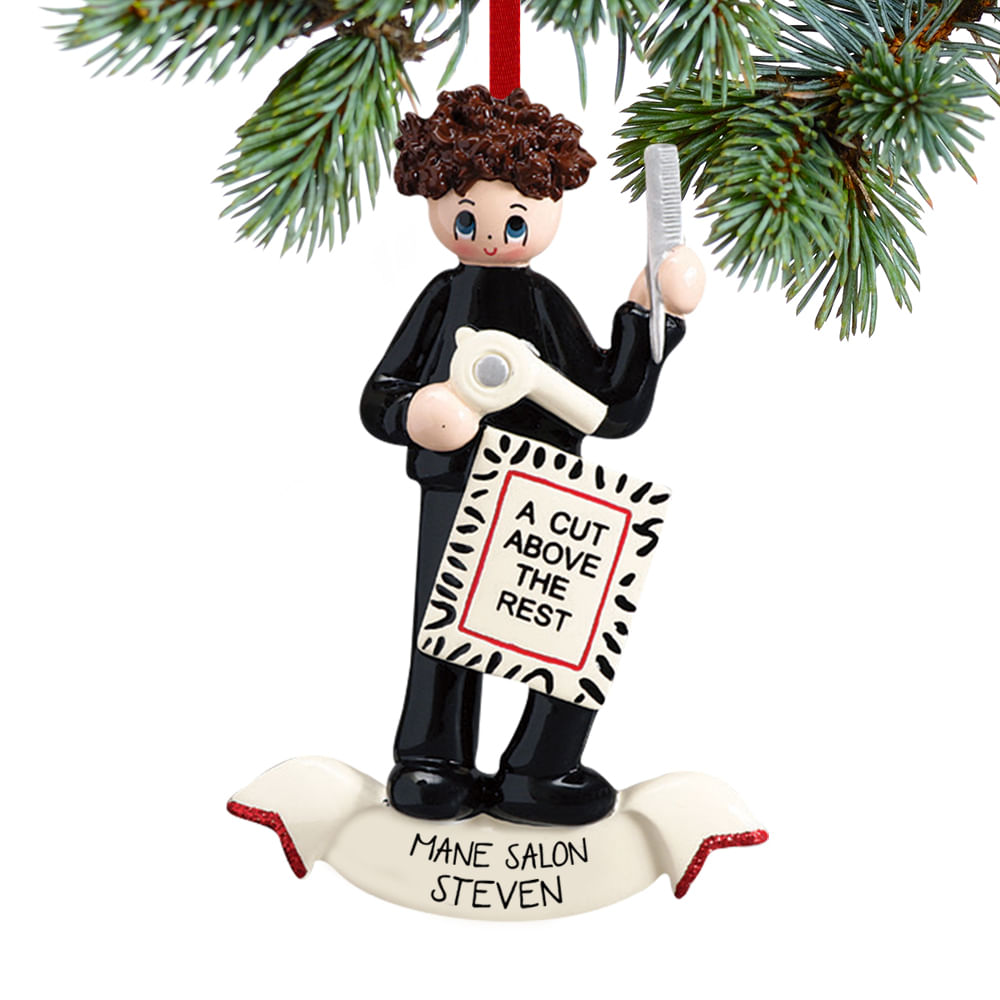 Personalized Male Hairdresser Christmas Ornament Personalized Christmas Ornaments Ornament Shop 