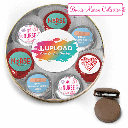 Nurse Appreciation Add Your Logo Chocolate Covered Oreo Cookies Large Plastic Tin