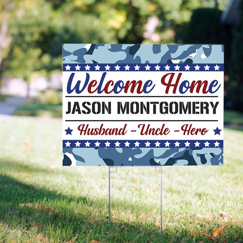 Personalized Welcome Home Navy Yard Sign