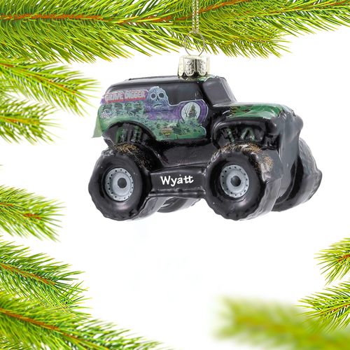 Personalized Monster Jam Grave Digger Monster Truck Christmas Ornament