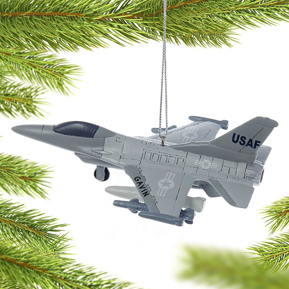 Personalized Air Force Jet Christmas Ornament Personalized Christmas