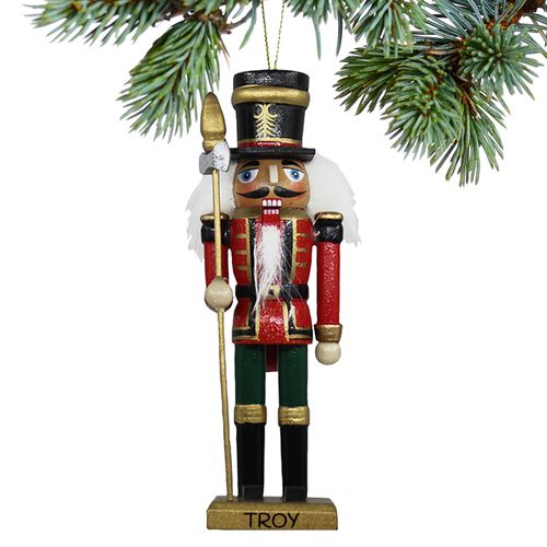 Personalized Wooden Nutcracker Guard Christmas Ornament