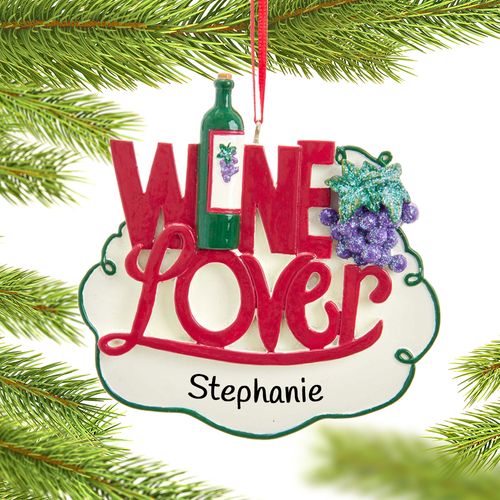 Personalized Wine Lover Christmas Ornament