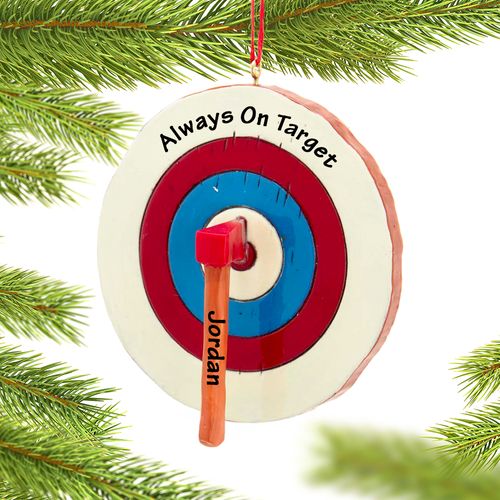 Personalized Axe Throwing Christmas Ornament