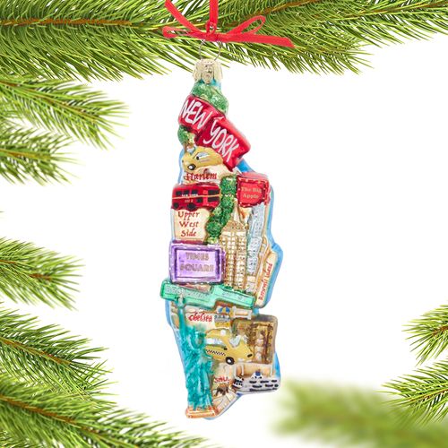 Personalized Manhattan Map Christmas Ornament