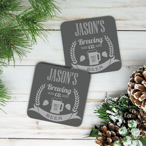 Personalized Cork Coaster, Brewing Co. (Set of 4)