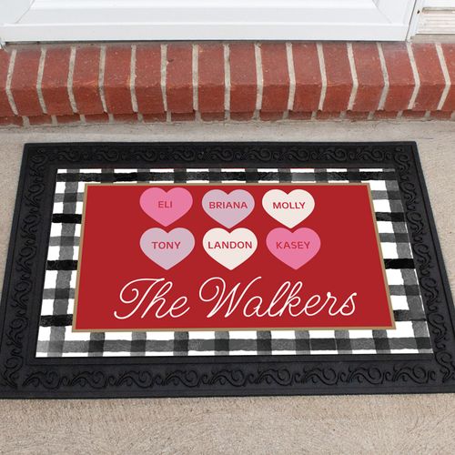 Personalized Doormat Valentine's Day Family of 6