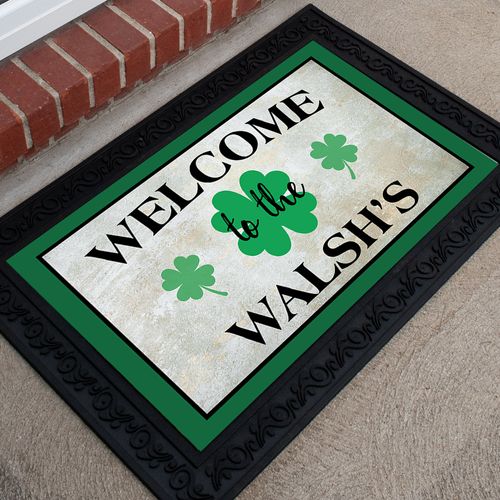 Personalized Doormat St. Patrick's Day Irish Welcome