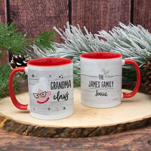 Personalized Santa Elf Family Grandma 11oz Mug Empty
