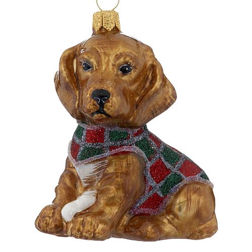 Personalized Dachshund Puppy Figure in a Sweater Christmas Ornament