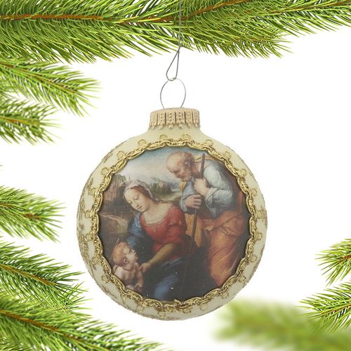 2017 Dated Masters on Silk (Holy Family by Raffaello) Christmas Ornament