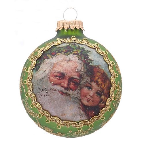2019 Dated Santa on Silk (Nicholas de Santo) Christmas Ornament