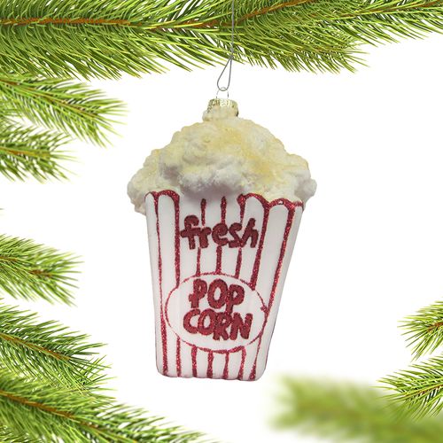 Personalized Movie Theater Buttered Popcorn Christmas Ornament