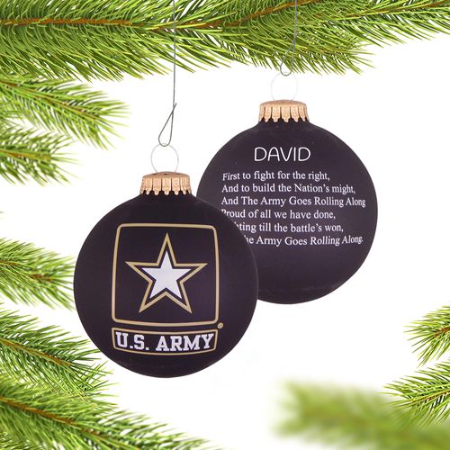 Personalized Army American Pride Christmas Ornament